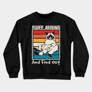 Funny Fluff Around And Find Out Cute Cat Crewneck Sweatshirt